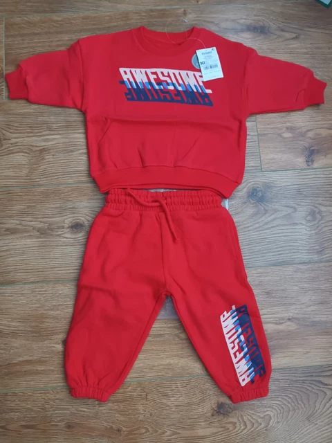 Set tuta next baby beautiful boys età 9-12 mesi nuova con etichette (maglione e fondo)
