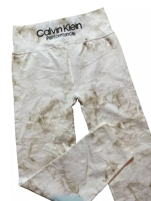 NWT Calvin Klein Performance Thin Rib Sunburst Tie-Dye High Waist 7/8 Leggings M