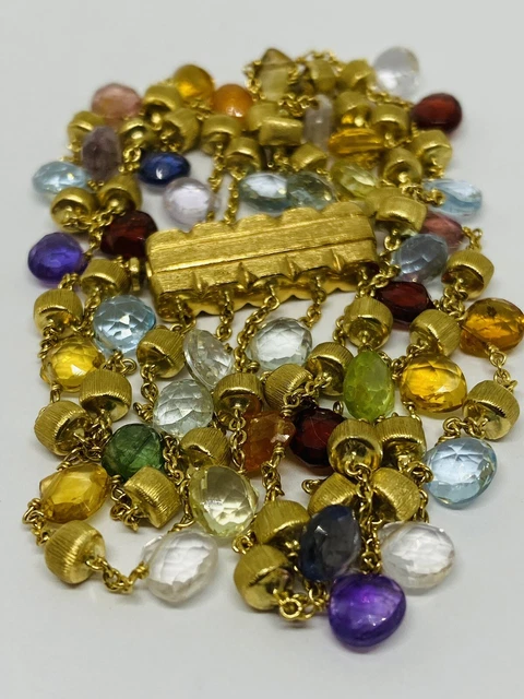 Marco Bicego Paradise Multistone Multi 5 Strand Bracelet 18K 750 7” Marco Bicego Paradise Multistone Multi 5 Strand Bracelet 18K 750 7”