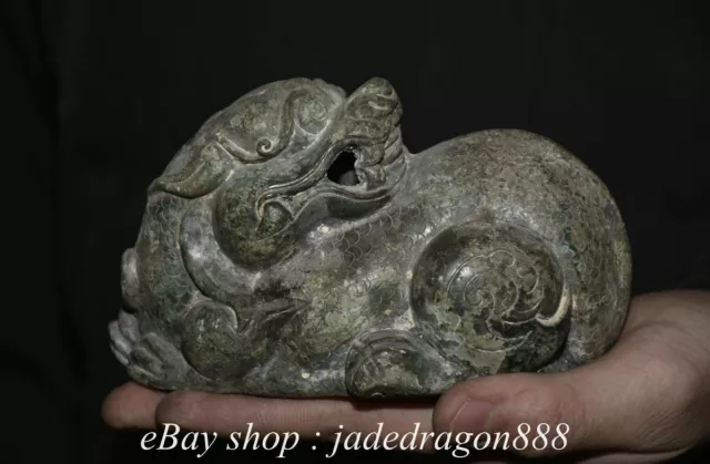 5.4"  Chinese Marked Bronze Ware Fengshui 12 Zodiac Year Tiger Beast Statue