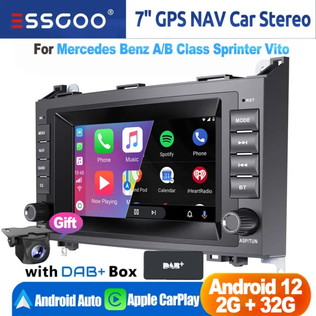 DAB For Mercedes Benz AB Class Vito Viano Android 12 Car Stereo GPS Touch Screen