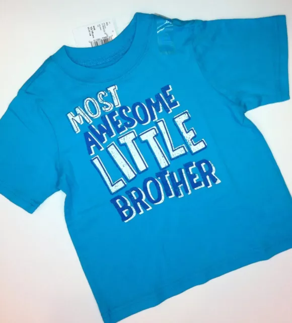 *NEW* "Most Awesome Little Brother" Baby Boys Shirt 12 18 24 Months 2T 3T 4T