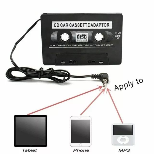Casette Car Tape MP3 CD Player iPod iPhone Android 3.5mm AUX Audio Adapter