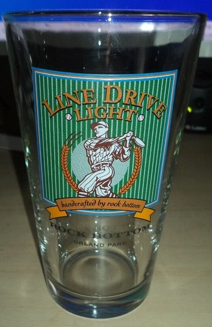 Rock Bottom Brewery Line Drive Light Orland Park Baseball Pint Glass
