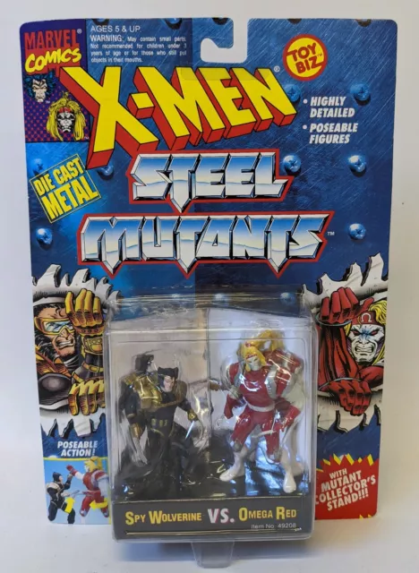 Toy Biz Marvel X-MEN Steel Mutants SPY WOLVERINE vs. OMEGA RED Action Figures