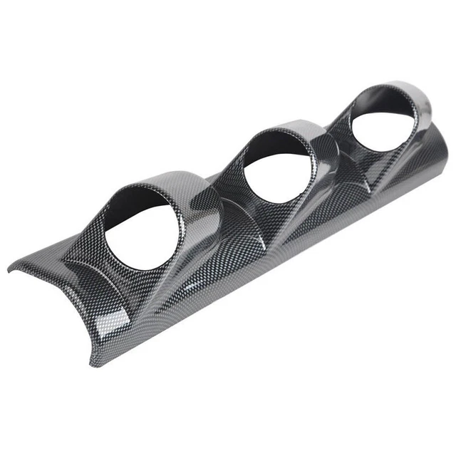 US 3-Hole A Pillar Dash Gauge Pod Mount Frame Cover Holder Carbon Fiber Style