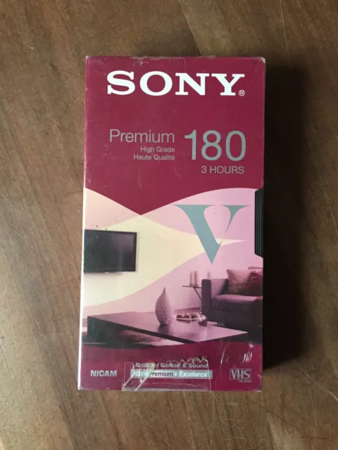 Cassette Video Vhs 180 Vierge Sony Premium  Neuf Sous Film