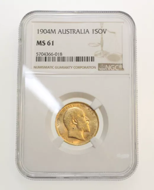 1904 M Australia 1 Sovereign Gold Coin Ngc Ms61