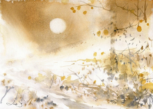 acuarela pintura aquarelle imagen original696 (30x21) cmPL