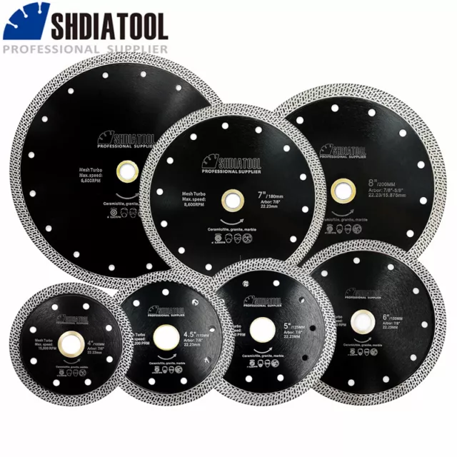 4"-9" Mesh Turbo Diamond Saw Blade Circular Cutting Disc Ceramic Tile 105-230mm