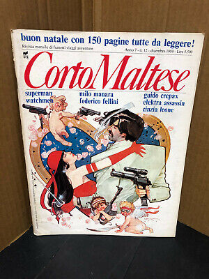 CORTO MALTESE RIVISTA ANNO 7° n 12 DEL 1989 OTTIMO CON INSERTO WATCHMEN SUPERMAN