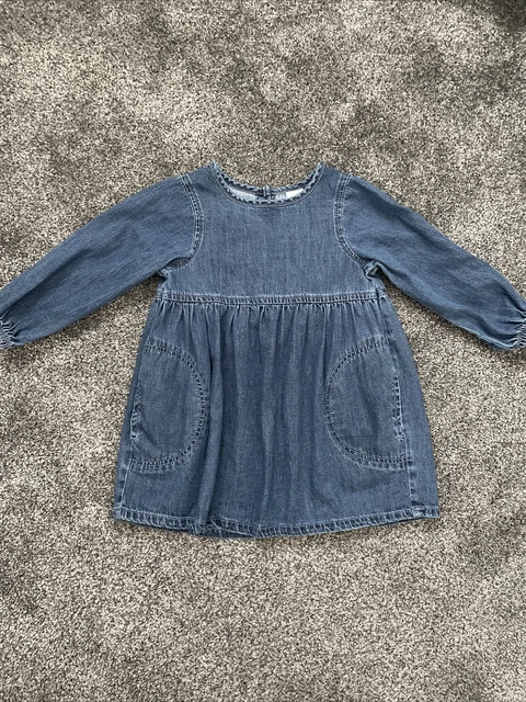 Abito in denim NEXT bambina manica lunga 18-24 mesi