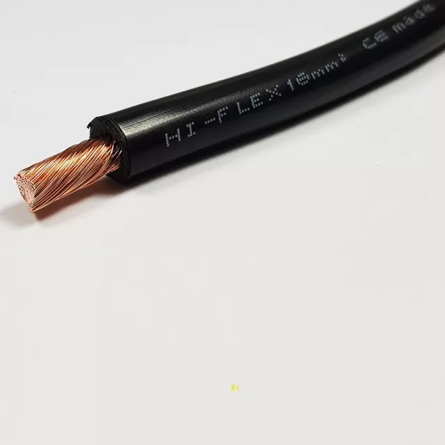 16mm2 Black 110 A Amps Flexible PVC Battery Welding Cable 1M 1 M Lengths Car