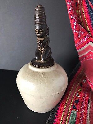 Old Batak Stone Jar with Carved Wooden Stopper …beautiful collection piece 2