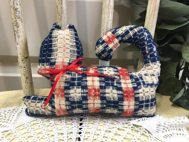 Antique Americana Wool Overshot Coverlet Cat Cupboard Tuck ~ Bowl Filler ~ AAFA