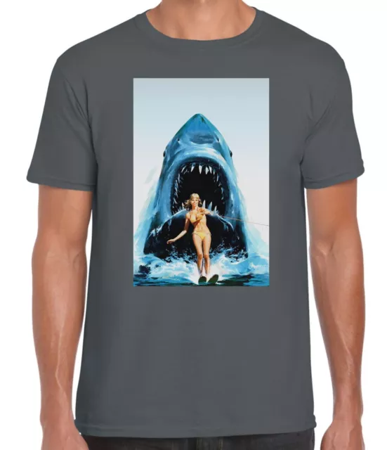 Shark Surf Girl Jaws Ideal Gift Birthday Present Mens Unisex Funny Cool Tshirt