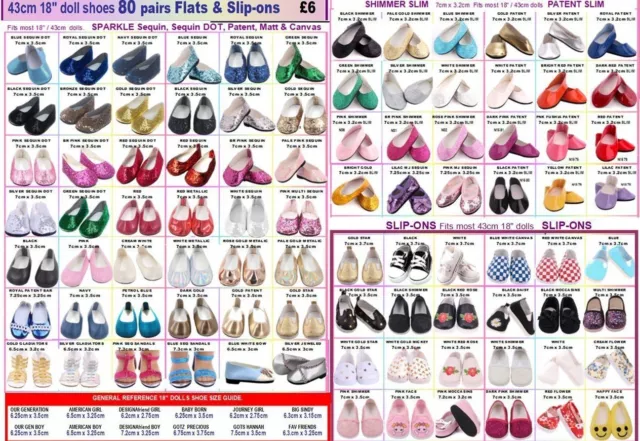 *18" Doll SHOES 80 PAIRS £6 Get 10% off  Our Generation Baby Born American Girl