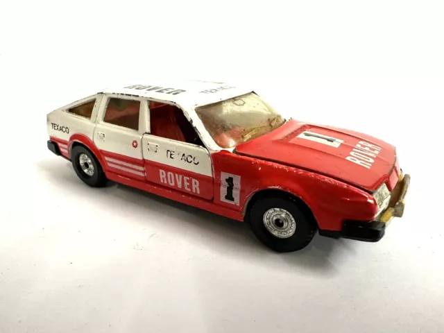 Corgi 5"" ROVER 3500 rot & weiß VINTAGE Renndruckguss Tourenwagen Texaco SELTEN