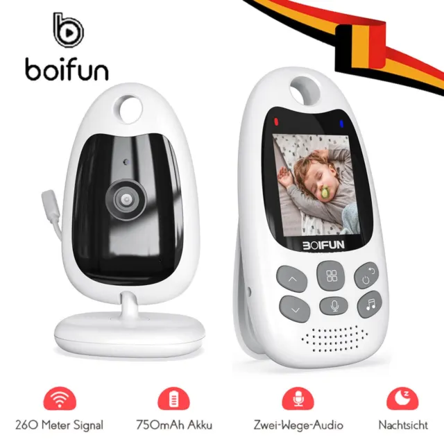 Babyphone mit Kamera Kabellos 2 Zoll VOX LCD Nachtsicht Temperaturüberwachung