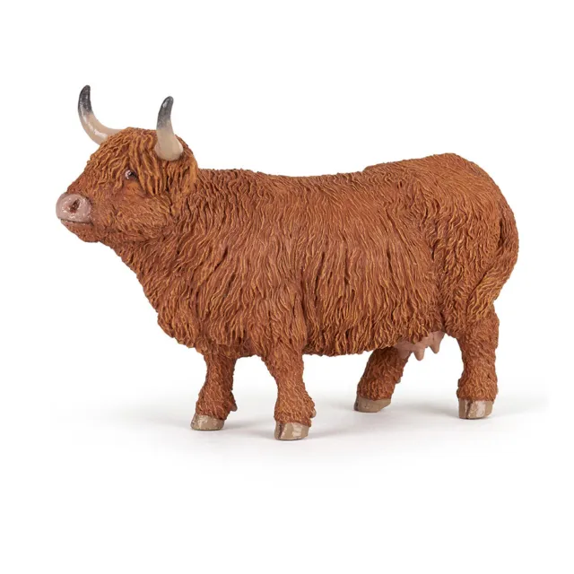 PAPO Farmyard Friends Highland Cattle Toy Figure, Brown (51178)