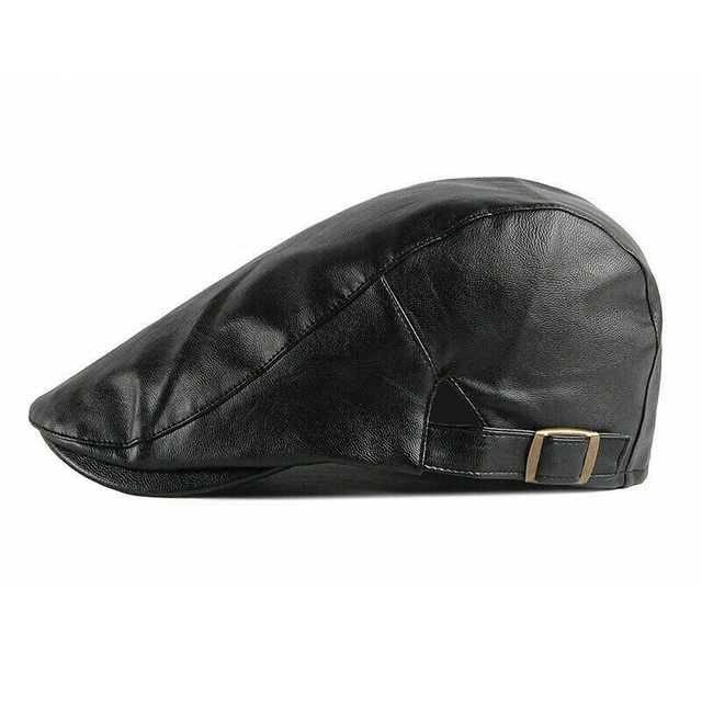 Chapeau Newsboy (Casquette Plate) En Cuir PU - Style Vintage Gatsby Pour Homme Et Femme - Tour De Tête 58-61 Cm - 9