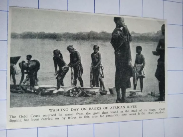 Gold coast washing day on banks of African river  c 1930