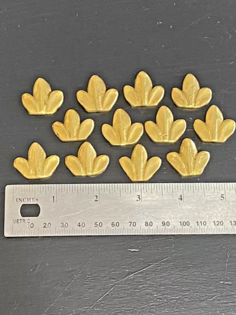 VTG French Gold Ormolu FLOWER PETALS Furniture Hardware Trim Salvage Parts Craft