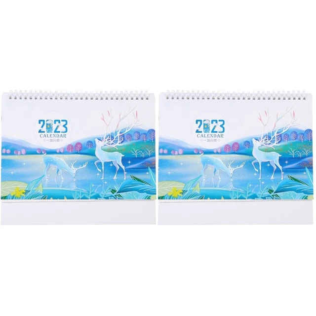 Set of 2 Tischkalender 2023 Flip-Desk-Kalender Mode Fein Büro