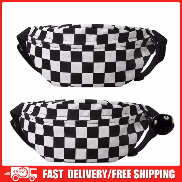 Fashion Checkered Mobile Phone Bags Unisex Hit Color Shopping Messenger Bag