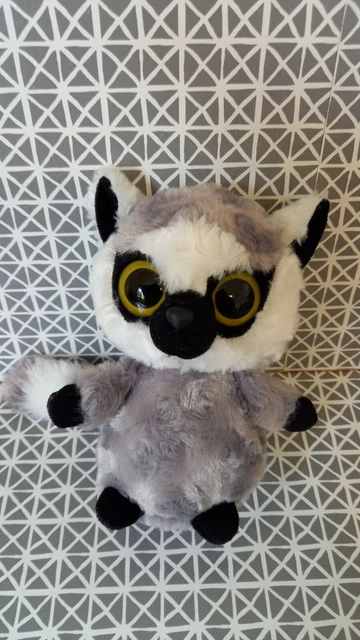 Peluche doudou lémurien gris blanc noir 15 cm Yoohoo
