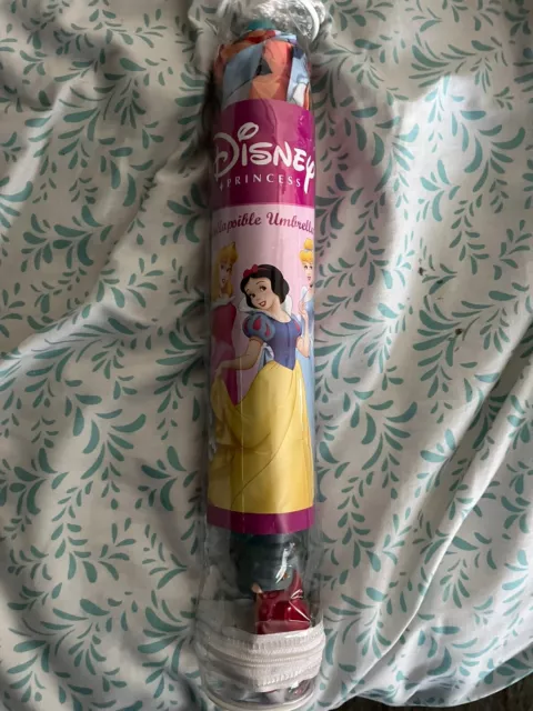 Disney Princess Collapsible Umbrella Ariel New W Figure On Handle Little Mermaid