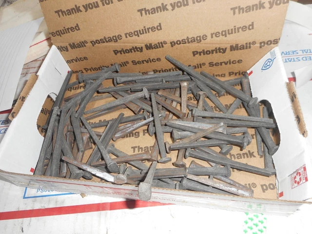 vintage mix of 2"&21/2" cut nails large heads