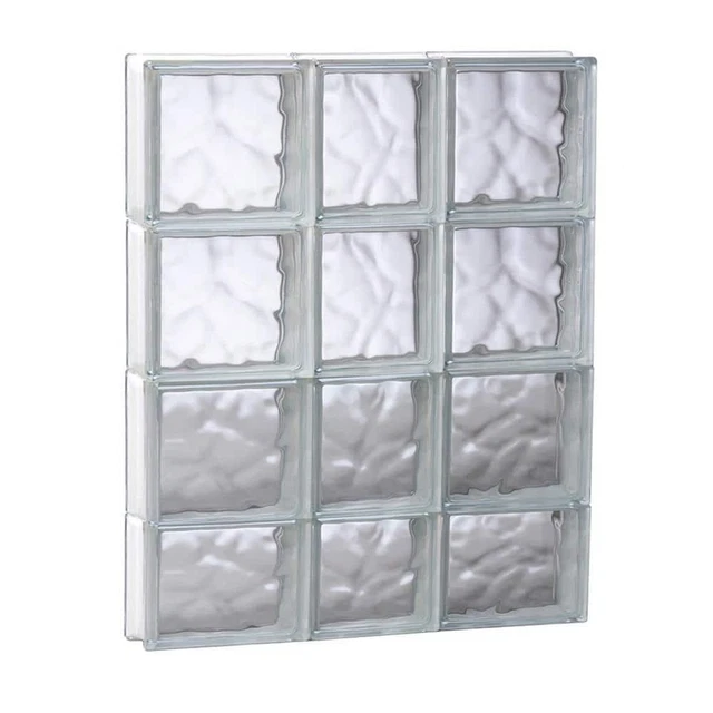 Clearly Secure Glass Block Window 21.25"x29" Preassembled Frameless Wave Pattern