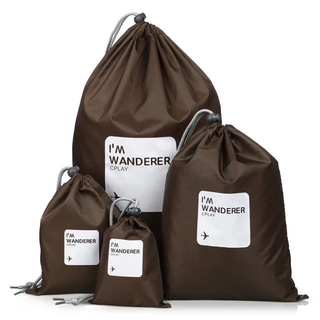 2 Pieces Microfiber Drawstring Storage Bag Packing Cubes Travel Luggage Bags