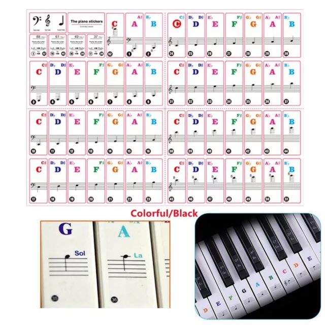 Autocollants clavier piano apprentissage facile pour tous 37/49/54/61/88 touche