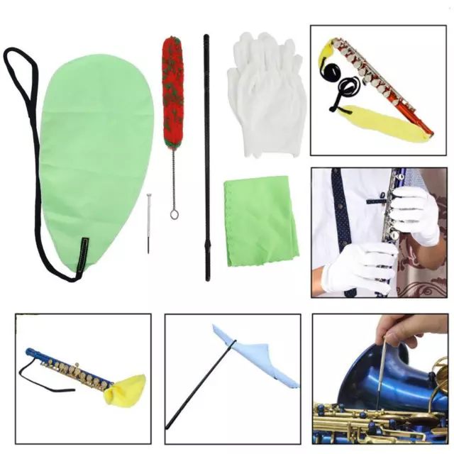High Quality Flute Cleaning Kit Include Swab Cloth Glove Screwdriver Rod Brush A
