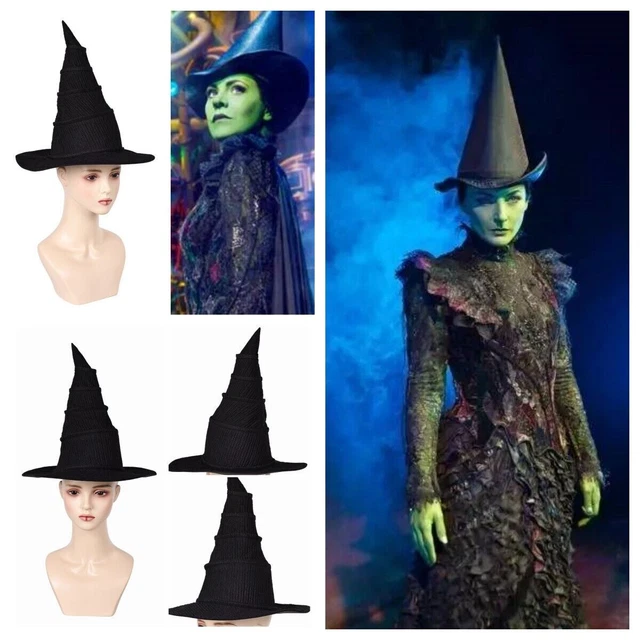 Tittaty Elphaba Hat Glasses Witch Costume Accessories Round Metal Frame