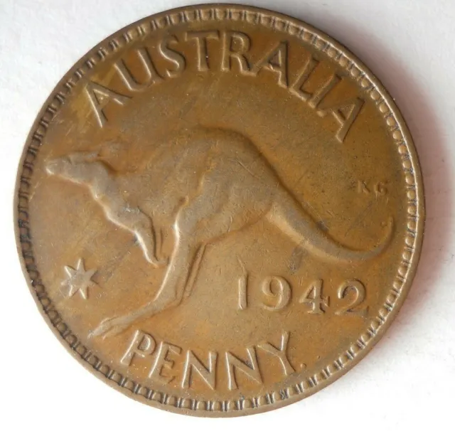 1942 (P) Australie Penny - Grand Pièce de Monnaie Australie Poubelle D