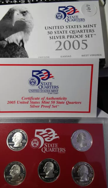 2005 United States Mint Silver Quarters Proof Set