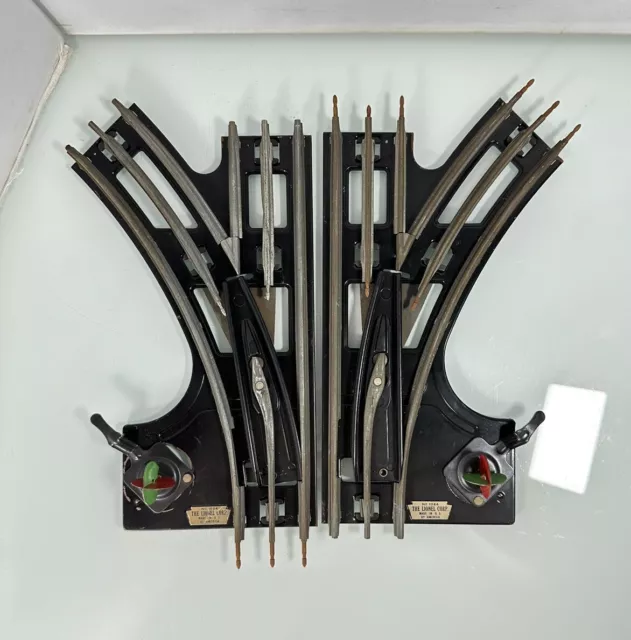 Vintage Lionel 1024 Lot Of 2 Manual Switches Left & Right 3 Rail O27 Gauge Track