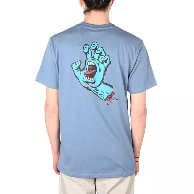 Santa Cruz Screaming Hand Chest S/S T-Shirt - Dusty bleu