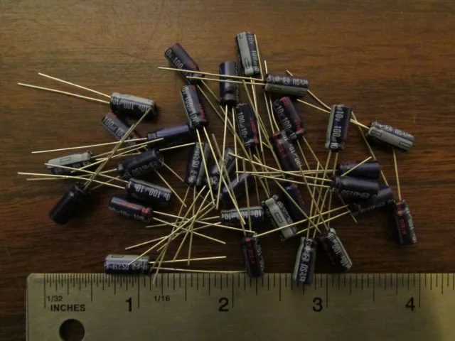 30 Pieces Panasonic Matsushita Electrolytic Capacitor 100uF 10V Radial New