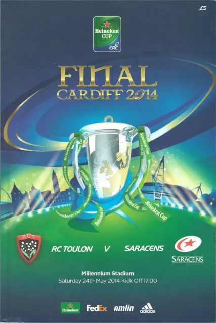 Rc Toulon V Saracens Heineken Cup Final 2014 At Cardiff - Programme And Ticket