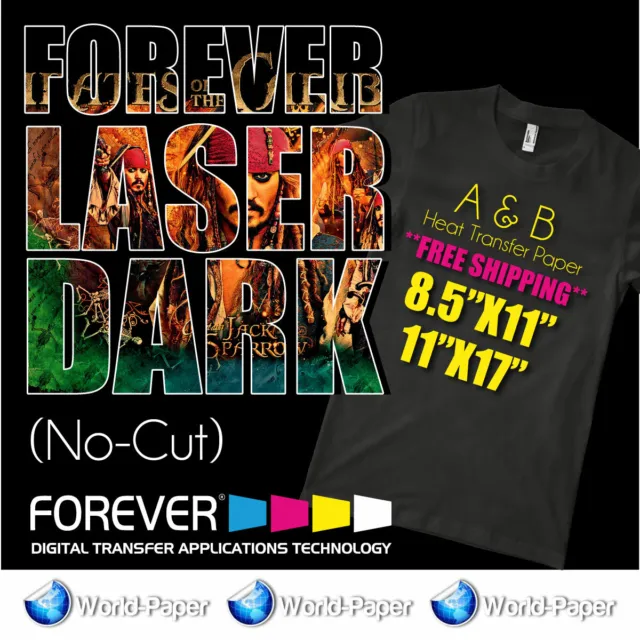 Forever Laser Dark No Cut A Foil + B Paper 8.5 x 11--5 hojas ENVÍO RÁPIDO GRATIS