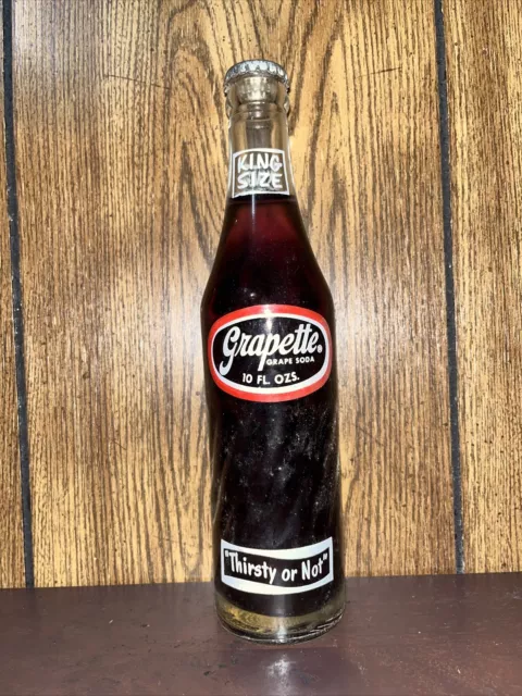 Full 10 Oz.  King Size Grapette Grape Soda Bottle, Camden Arkansas