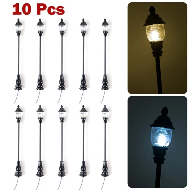 10 Lampes Murales LED échelle HO 1/87 - Blanc Chaud Pour Modélisme Ferroviaire