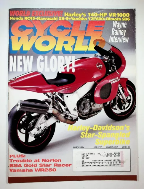 1994 March Cycle World Motorcycle Magazine Harley-Davidson Bimota Norton BSA