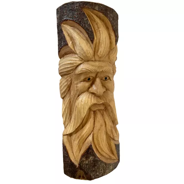 Tree Spirit Wizard Spike Mask wall sculpture Hand Carved Wood carving Bali art