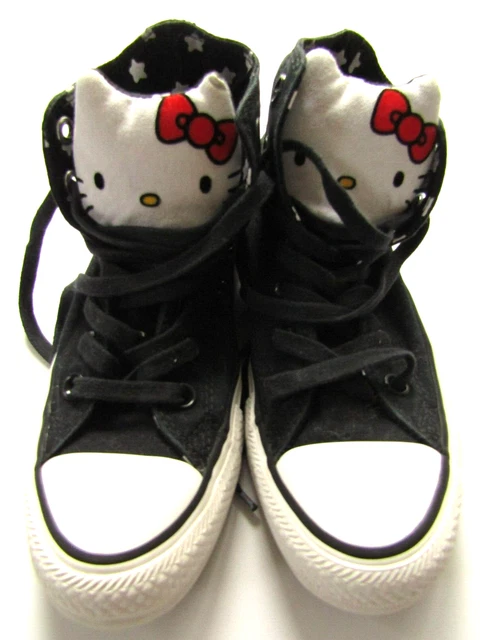 Top alti unisex Converse Hello kitty uomo 4 donna 6 nero ACCS146