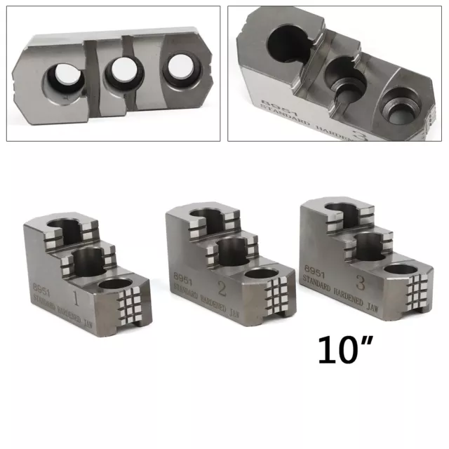 3PC 10" Hard Chuck Jaws for Kitagawa B-210 Type 1.5mm x 60 CNC Lathe TOP
